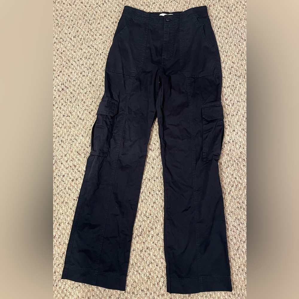Abercrombie & Fitch Black Straight-Leg Cargo Pants